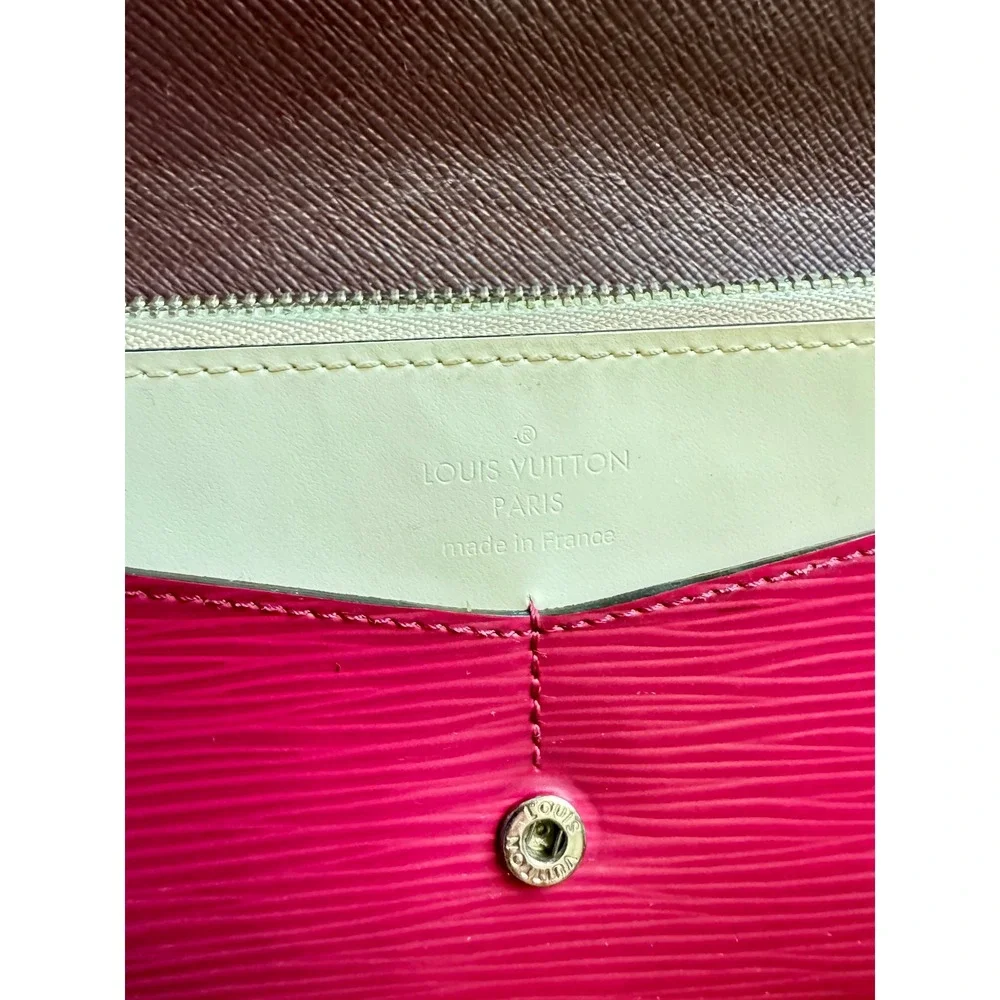 Louis Vuitton Sarah Wallet Epi Leather Tri-Color Black Pink Cream M61394